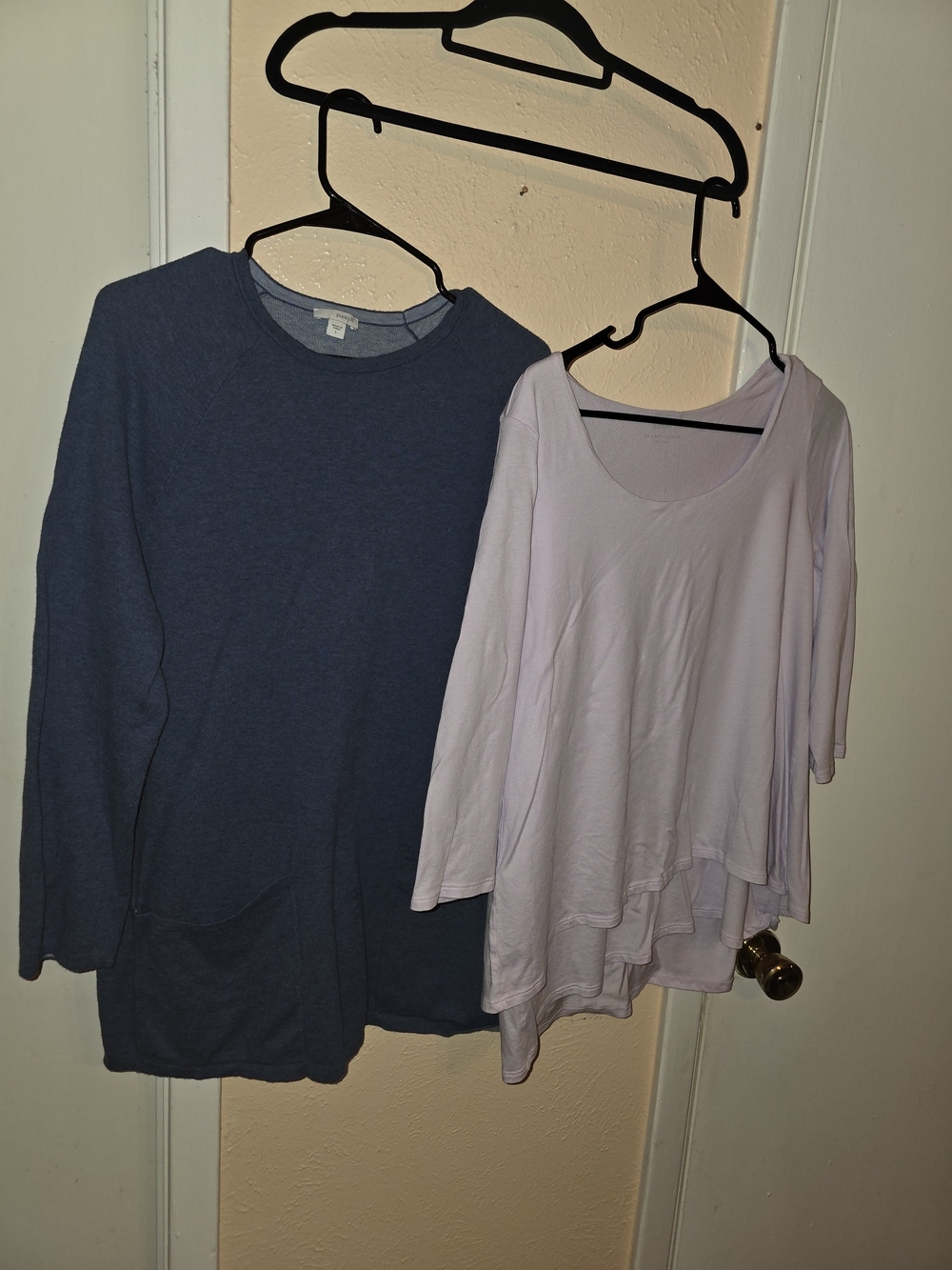 J Jill Pure Jill Tunic Bundle Size L Blue Pocket Sweater & Lavender Layered Tee
